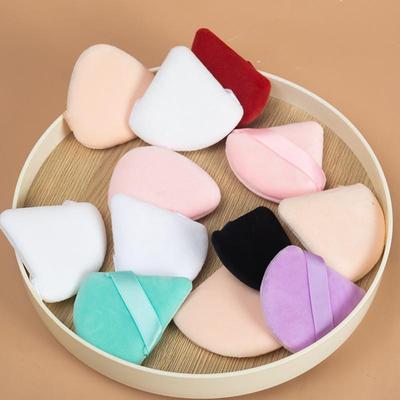 Dreieckiger Velours-Luftkissen-Puff - Doppelseitiger Kristall-Velours Superweicher Fächerförmiger Make-up-Puff für Losen Puder zum Fixieren