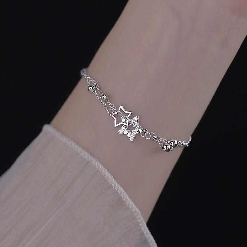 Starry Sophisticated Night Zirconia Bracelet For Women Elegant Copperplated Geometric Hand Jewelry