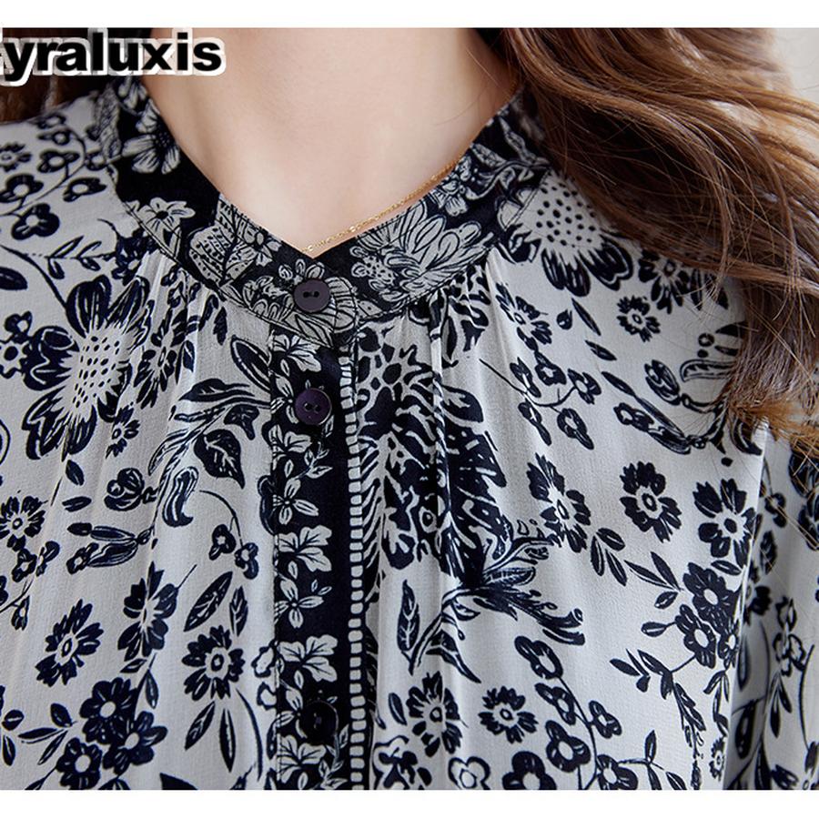 Abito Maxi Estivo Sottoveste Giorgio Stampato Scollo a V 100% Seta di Gelso per Donna
