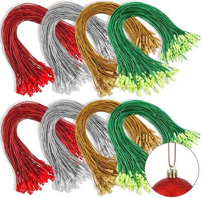 100 Pièces 20CM Cordelettes d'Étiquette Décorations Boules d'Arbre de Noël Cordon de Suspension Ruban Crochet Prédécoupé avec Fermetures à Pression Verrouillage Pour Lanière d'Étiquette de Noël