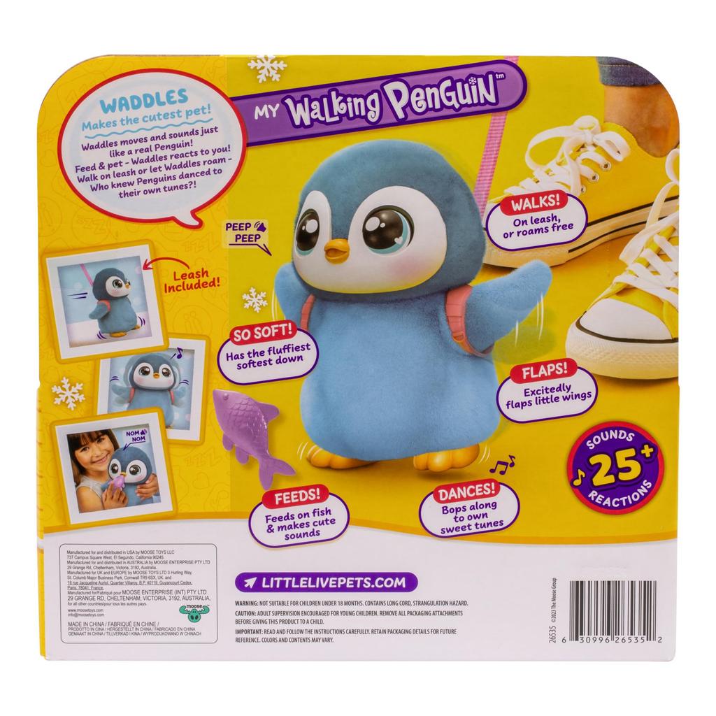 Little Live Pets My Walking Penguin Waddles Soft and Cuddly Interactive Toy Penguin That Dances and Flaps Sounds and Batteries for Kids Ages -