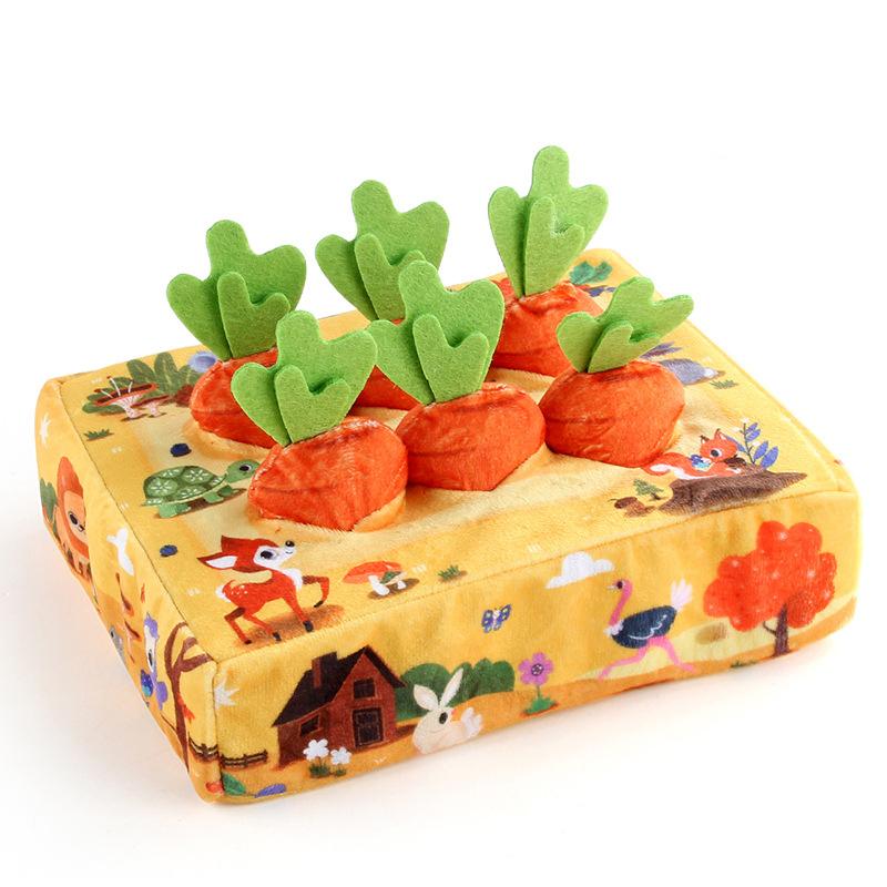 Early Education Plush Carrot Toy Baby Soft Cloth Book Kids Developing Games For Boys Girls Babies Craft Educational Sensory Toys