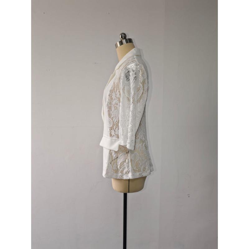 Neue Sexy Spitze Durchbrochene Dreiviertelarm Freizeitjacke für Damen