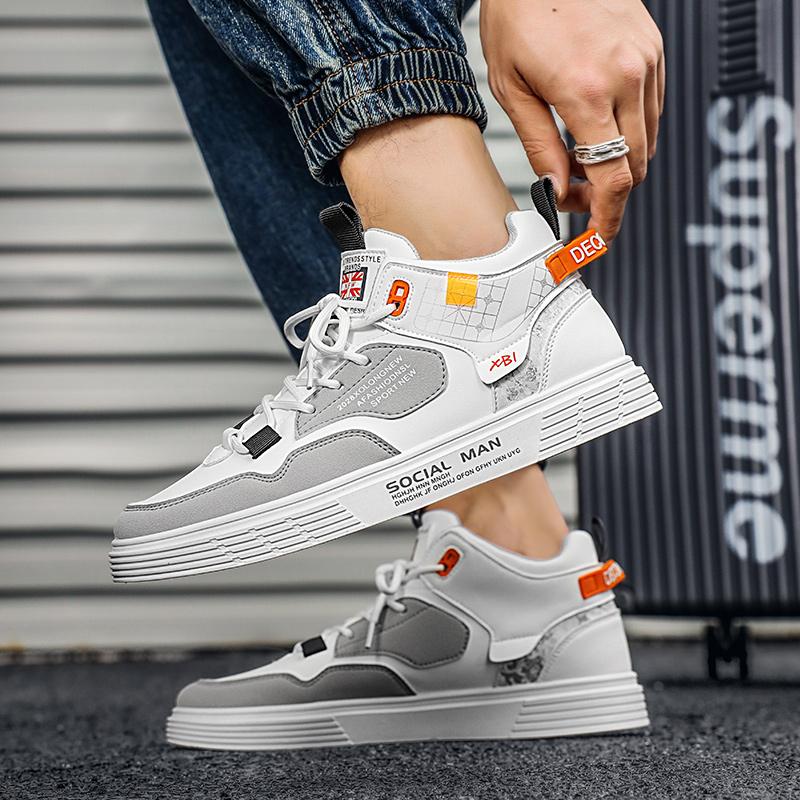 Herresko Sommer Casual Sneakers Utendørssko Plattform Fottur Mote Luksus Lær Loafers Tennis Ankelstøvletter Flate Treningssko