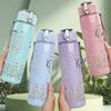 1PC Christ Faith Vintage Letter Print 750ml Color Plastic Sports Water Bottle Leakproof Flip Straw Lid Suitable for Sports Office Home Use