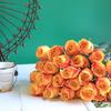 Simulation Flower Vibrant Color Thicker Petals Non-Withering Realistic Looking Bent Freely Decorative Fine Texture Single Branch Artificial Rose