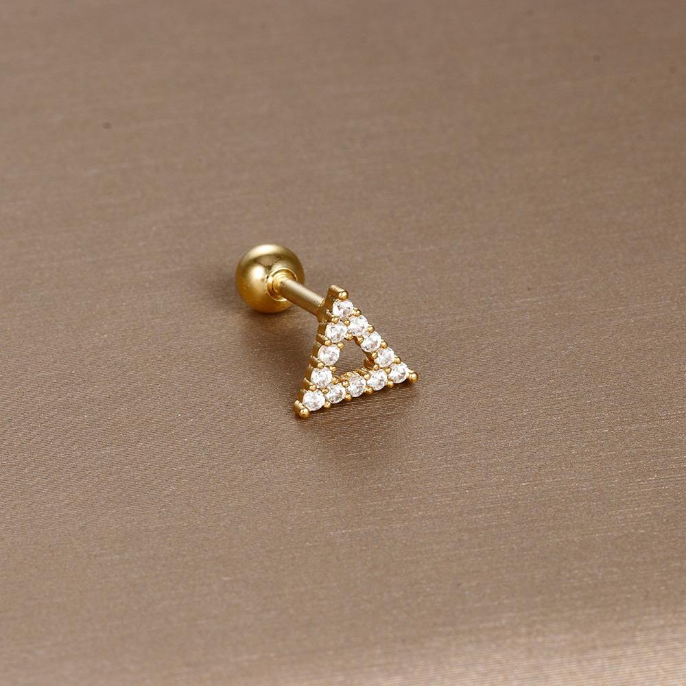 Einfache Mode Edelstahl Mond Sterne Herzen Blume Zirkon Runde Kugel Schraubstecker Ohrringe für Frauen Hip-Hop Schmuck Geschenke