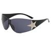 Superhot Eyewear 28761 Fashion 2023 Sun Glasses Oversized Rimless Shield Y2K Star Sunglasses