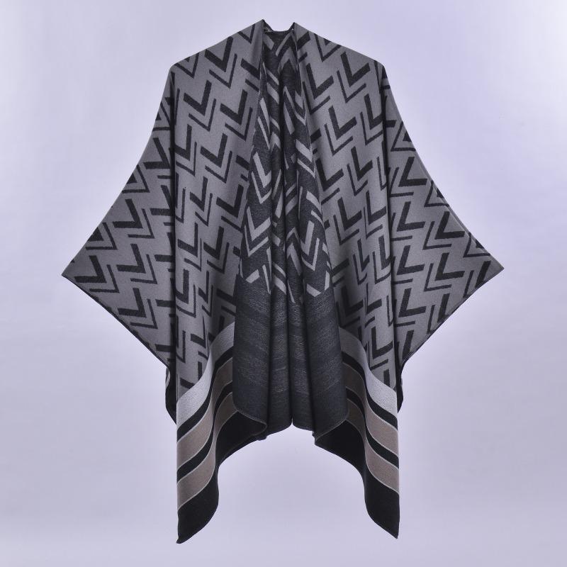 Doppelseitiger Damen Cape Schal einfach vier Jahreszeiten Imitat Kaschmir Schal Stola klimatisierter Raum warm draußen