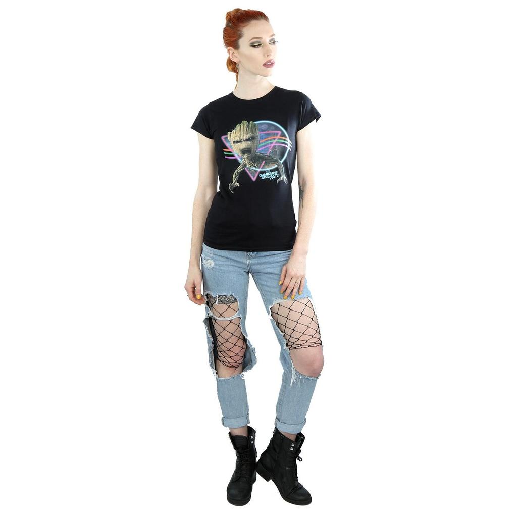 Marvel Womens/Ladies Guardians Of The Galaxy Neon Groot Cotton T-Shirt