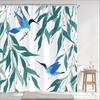 Beautiful Flower And Bird Printed Shower Curtain Partition Privacy Hanging Home Decoration Curtain With Hooks Machine Washable