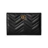 GG Marmont Letter Logo Solid Color Leather Wallet Women's Black