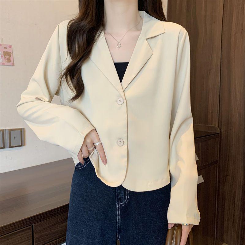 Petite Women's Loose Fit Spring/Autumn Jacket - Long Sleeve Suit Top, Short Casual Style