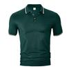 Men's Fashion Short Sleeve Polo Shirts Classic Turn Down Collar Business Casual Tees Tops