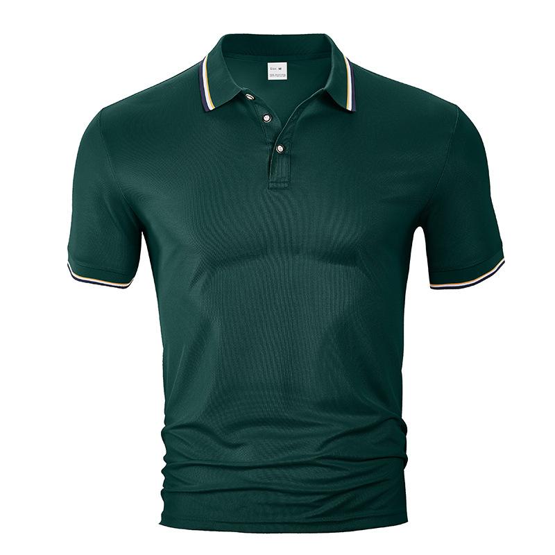 Men's Fashion Short Sleeve Polo Shirts Classic Turn Down Collar Business Casual Tees Tops