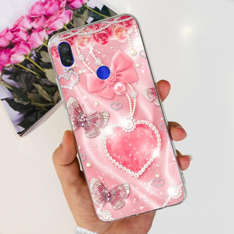 For Xiaomi Redmi Note 7 Case Flower Butterfly Clear Silicone Cover For Redmi Note 7 Pro Note7 Bumper Redmi 7 7A Shockproof Funda