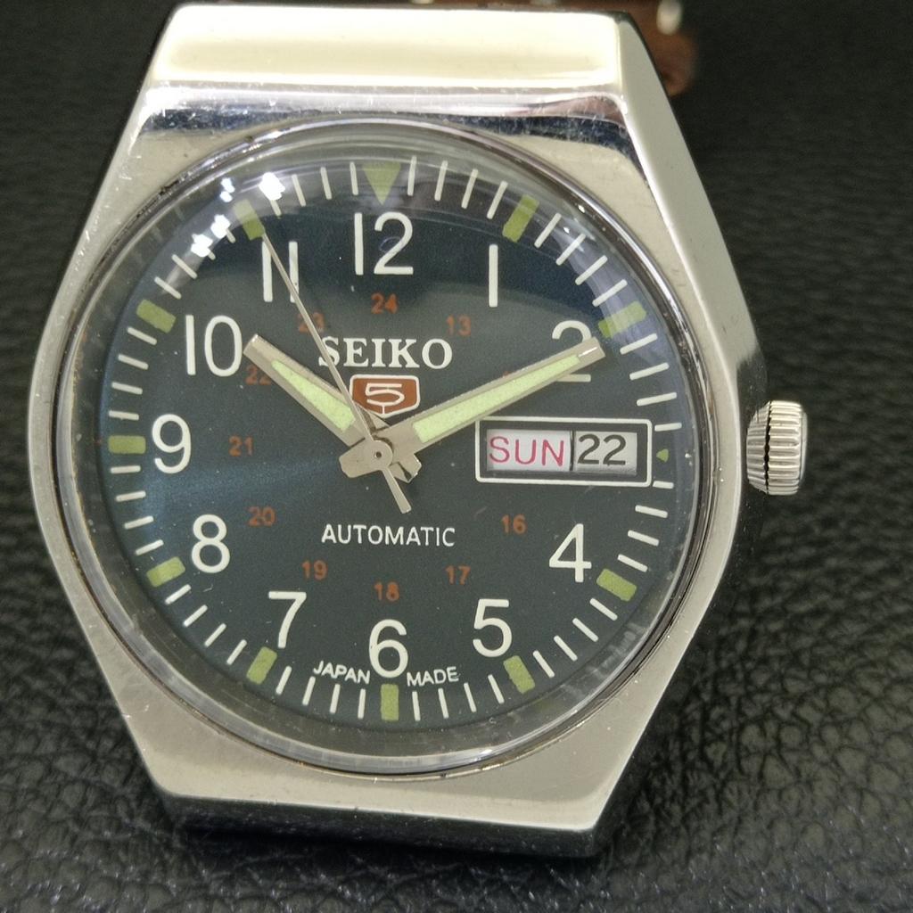 AUTOMATIC 6309A VINTAGE SEIKO 5 JAPAN MENS BLUE COLOR DIAL WATCH A701569-5