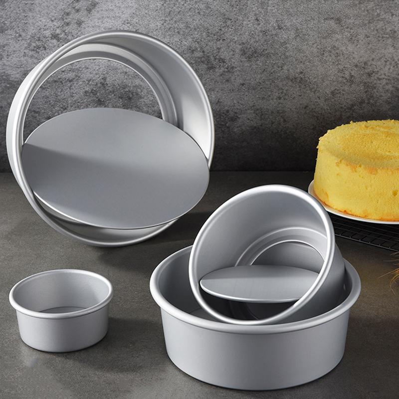 4pcs Round Cake Mold Aluminium Bakeware with Removable Base for Cake Baking Party Birthday Cake Cake Baking Tray Bakery Tools