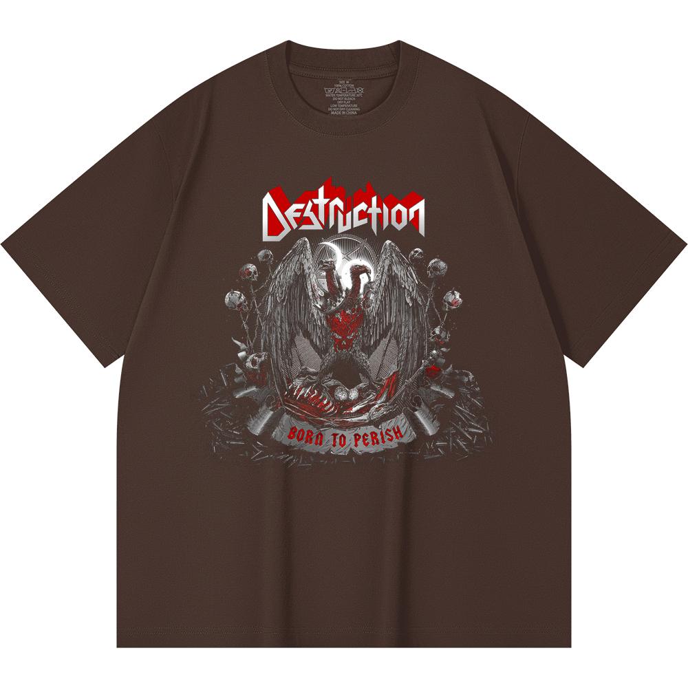 T-shirt Heavy Metal 100% Cotone 230 Gsm Stampa Band Rock Musica Popolare Unisex T-shirt Pesante in Cotone