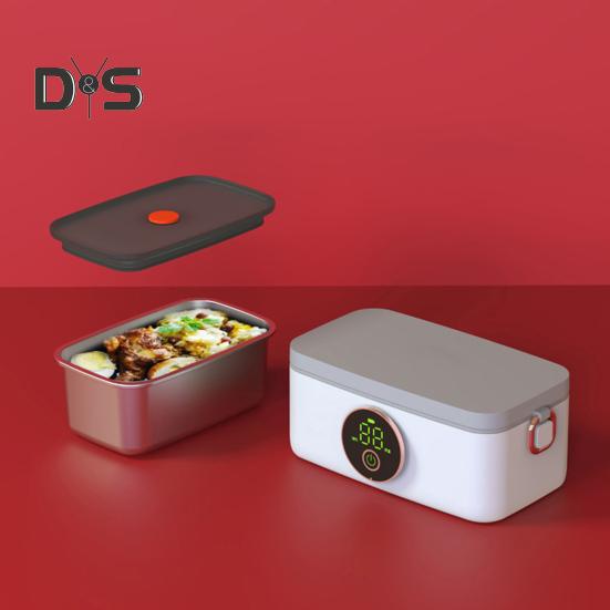 Electric Lunch Box with Indicator Light Large Capacity Food Grade USB Rechargeable Cordless Heated Lunch Box