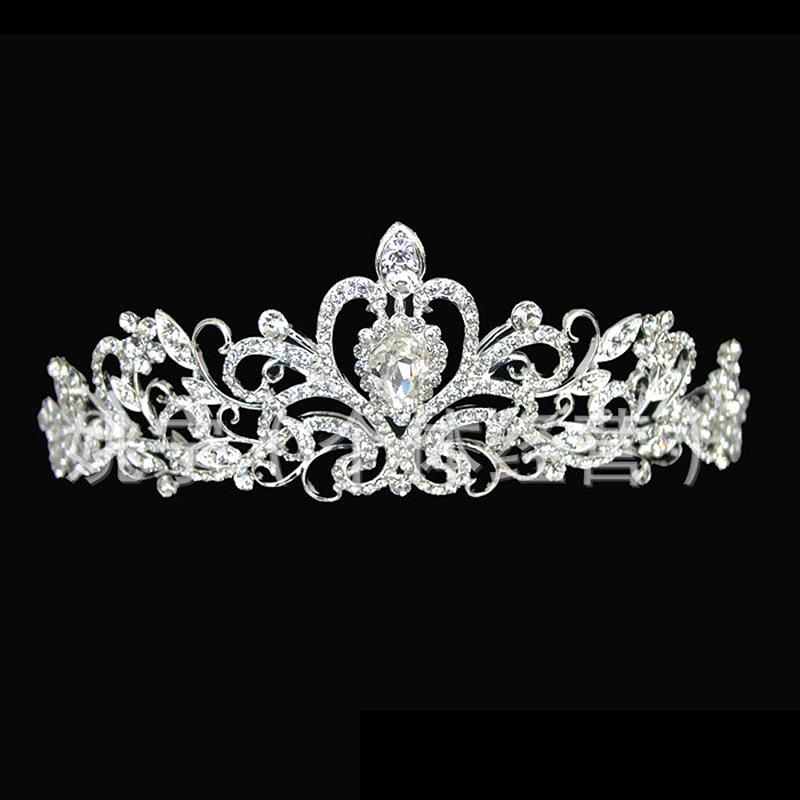 1pc Wedding Crown Sparkling Rhinestone Crystal Tiara for Bridal Party Luxury Silver Diamante Headband Hair Accessory Gift