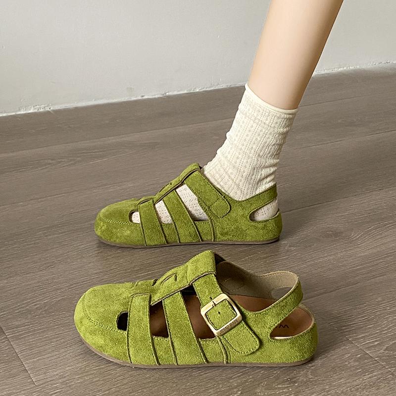Fashion Hot-selling Sandals Versatile Baotou Fashion Sandals Women's Summer Hollow Woven Fish Bone Roman Shoes New Birken Shoes