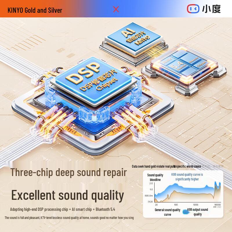 KINYO K88 Ultra Portable KTV Microphone Speaker System CN Plug (adapter Included)