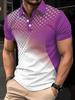 Modern Gradient Dot Pattern Short-sleeve Polo Shirt, Casual and Versatile.