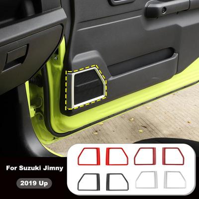 Auto ABS Tür Lautsprecher Trim Dekoration Abdeckung Aufkleber für Suzuki Jimny 2019 up, Silber, Rot, Carbon Faser, 2 PCS