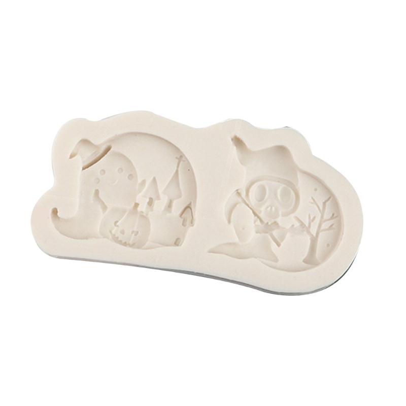 Cartoon Halloween Fondant Chocolate Mold Cake Decorating Tools Skull Bat Tombstone Baking Silicone Mold Easy to Clean