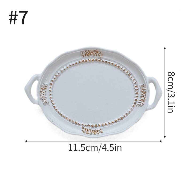 European Retro Storage Tray Resin Candle Jewelry Earrings Display Jewelry Storage Decoration Tray Resin Dish Plate Photo Props