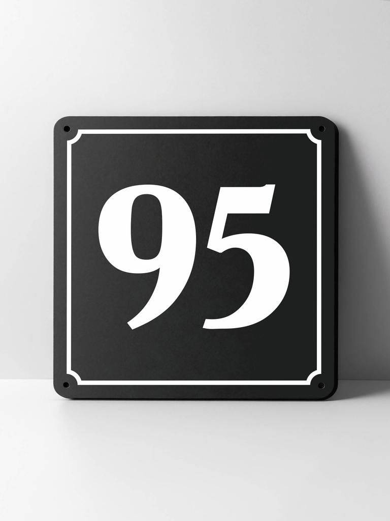 Metal House Number Sign, Black White Contrast, Outdoor Wall Decor for Home Street