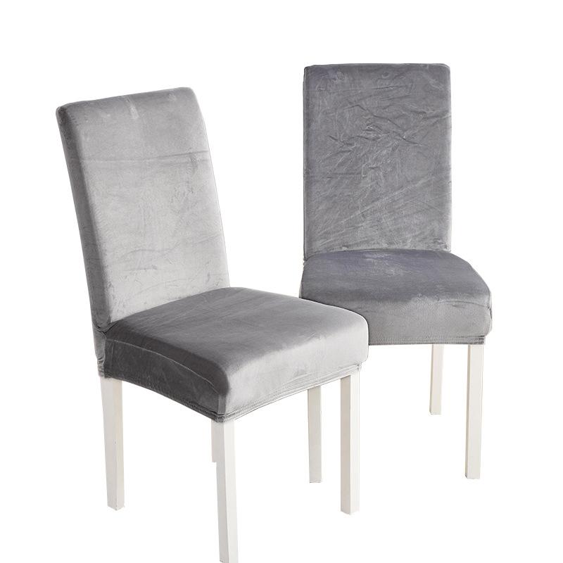 Silver Fox Velvet Chair Cover Elastic Solid Color One-piece Chair Cover Office Hotel Restaurant Household Chair Cover