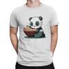 Men T-Shirts Funny Vintage Kawaii Panda Ramen Noodles Anime Jap Crazy Pure Cotton Sleeve Kawaii  Anime Panda Clothing Original