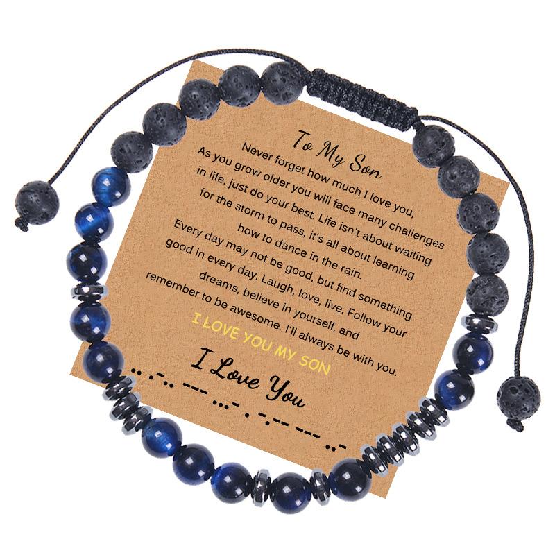 

JYL TS Bracelet Loved Morse Code Expresses Affection & Self-Worth To My Son-Morse Code голландский белый