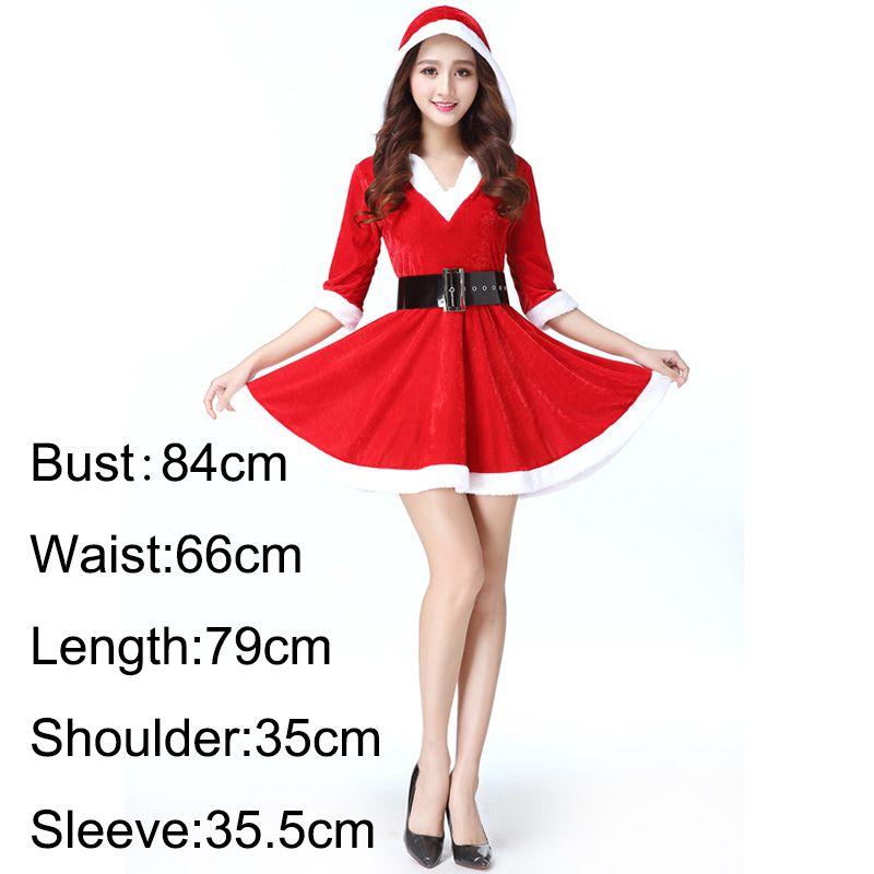 Santa Womens Girls Claus Christmas Costume Cosplay Lady Xmas Outfit Fancy Dress