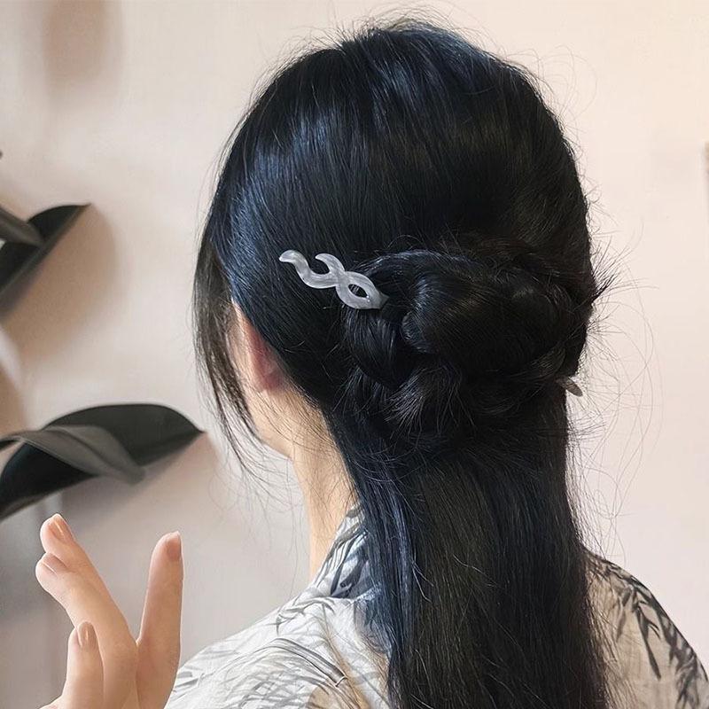 Chinesischer Stil Schwarzer Acetat-Harz-Haarstab für Damen Einfache Haarspangen Haarspange Stift Kopfschmuck Tuschemalerei Haaraccessoires