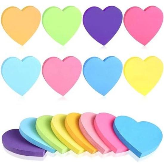 Sticky notesheartstrong adhesiveoffice suppliessticky notesplannercolorful memo papermemo padink resistanteasy tearreusableconvenient stationery-77