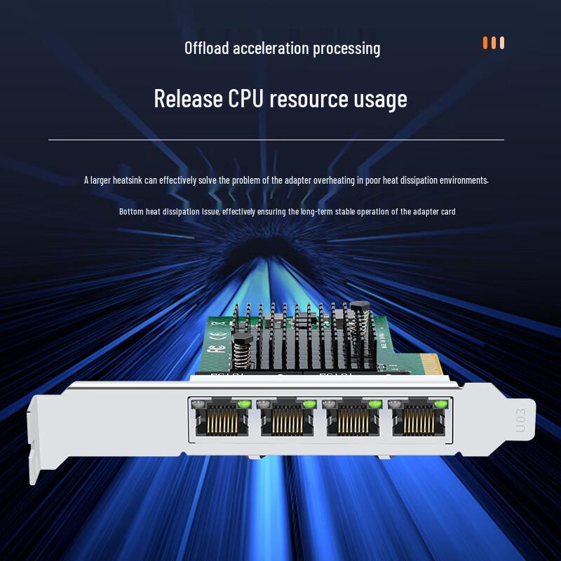 EB-LINK BCM5719 Gigabit Quad-Port PCIe X4 Network Card