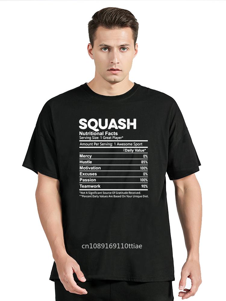 Novelty Awesome Squash Nutrition Facts Player T Shirts Graphic Cotton Streetwear Short Sleeve Birthday Gifts Summer T-shirt