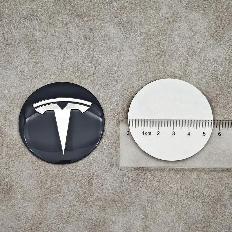 Autoaufkleber Tesla 20 Stück 56mm Autoemblem Radnabendeckel Aufkleber Für Tesla Model S Model3 2024 Model Y X Reifenmitte Abdeckung