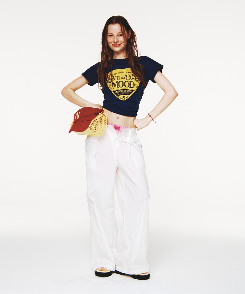 Seteo Curved Parachute Pants White