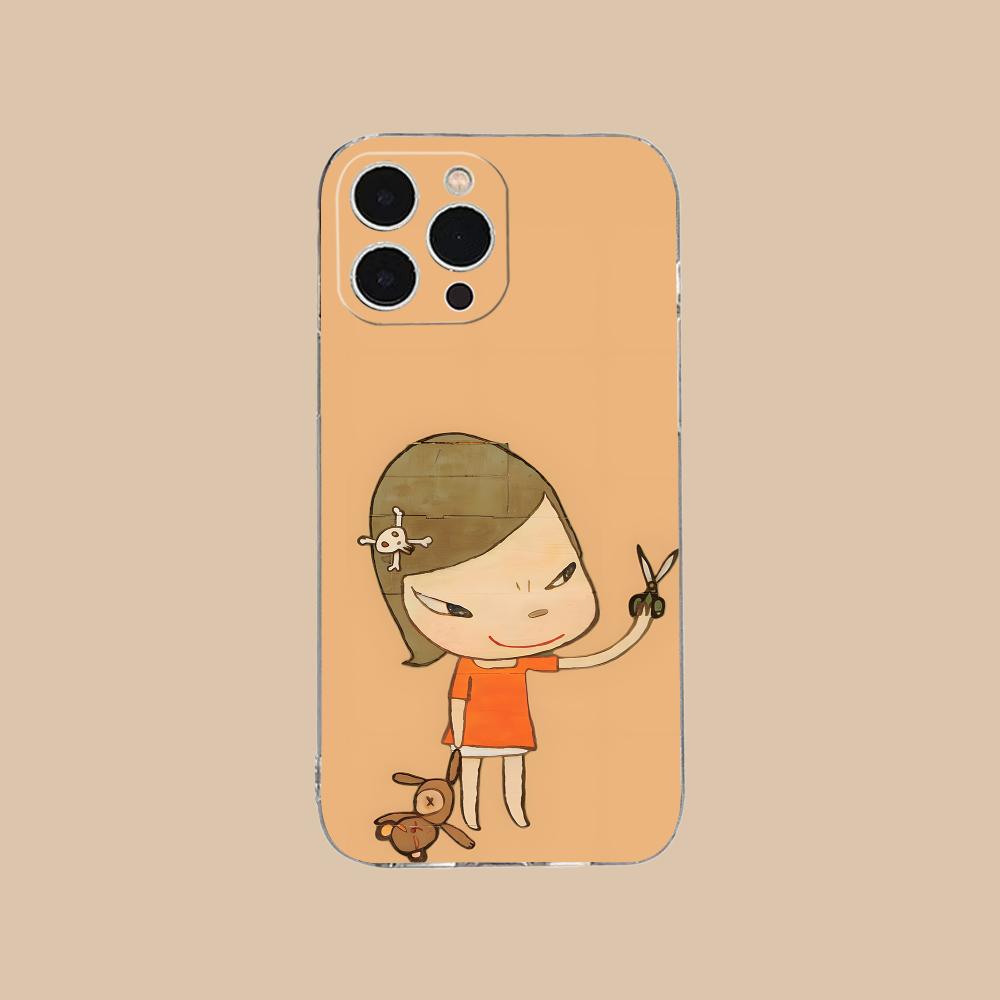 Anime Yoshitomo Nara Phone Case for iPhone 17 16 15 14 13 12 11 X XR XS Air Pro Max Plus Mini Clear Colorful Cover Luxury Pretty
