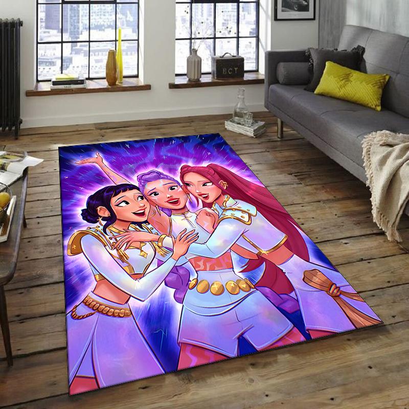 1pc KPop Demon Hunters8 Design Area Rug - Non-Slip, Soft & Cozy Floor Mat for Living Room, Bedroom, Office - Indoor/Outdoor Decorative Carpet