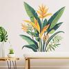 Tropical Jungle Green Plants Wall Stickers, Self-Adhesive Fresh Decor for Living Room Study Room Rental Apartment Decoration