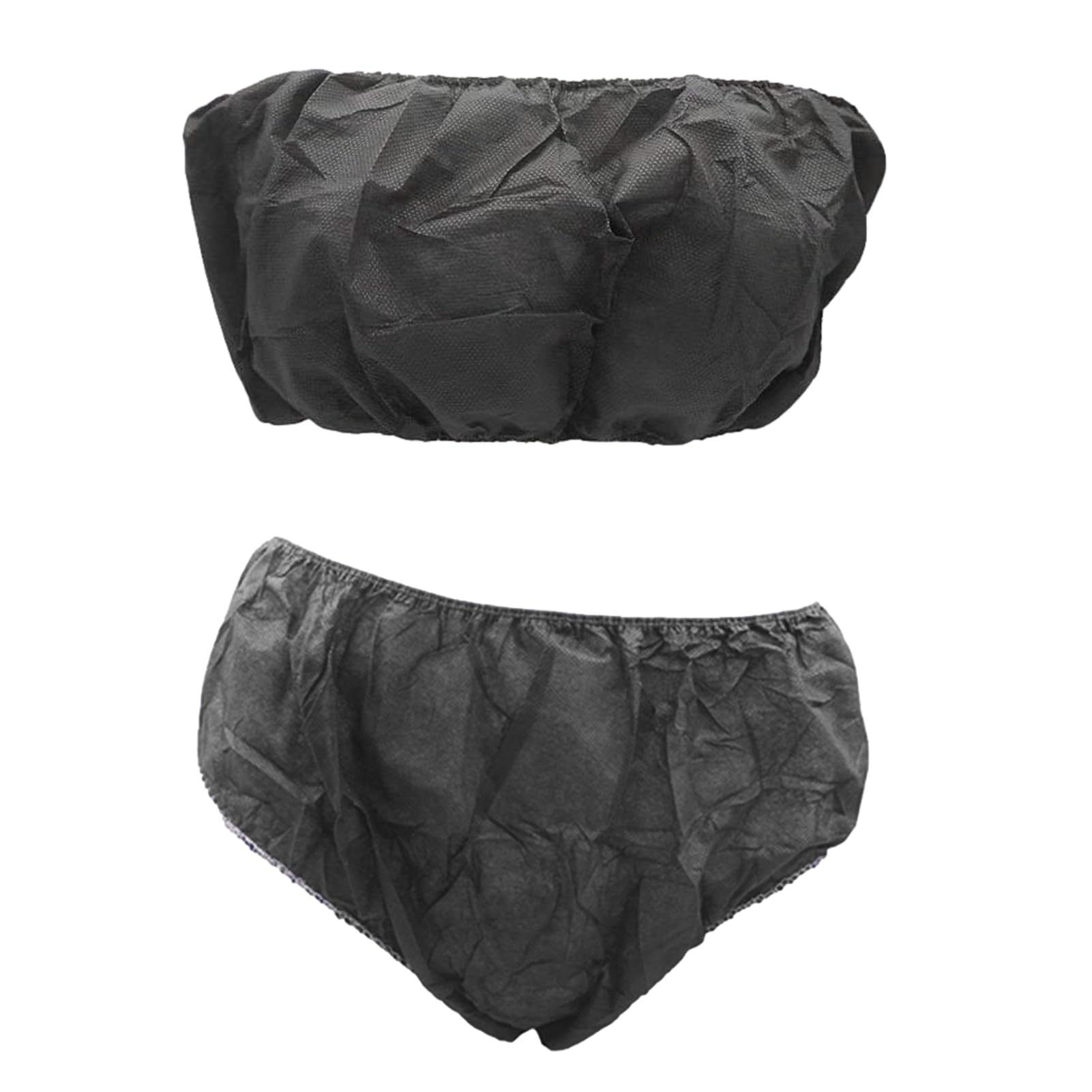 

TUISKU Одноразовый бумажный бюстгальтер и Идеальные трусики для красоты и размера One Size, 10 штук, Нетканый материал, Салоны, Путешествия, Больше, (черный) чёрный