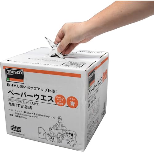 TRUSCO Paper Waste 235mmX255m Pop-up Type (1 roll) TPW-255