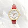 Fieldwork Analog Watch with Leather Simple and Easy To Letre Women's Strap, Read, Red, MKL2012-4