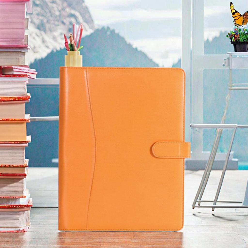 BOYI A4 Conference Organiser Mixed Color PU Leather Document File Ring Binder Folder Manufacturer's Filing Product