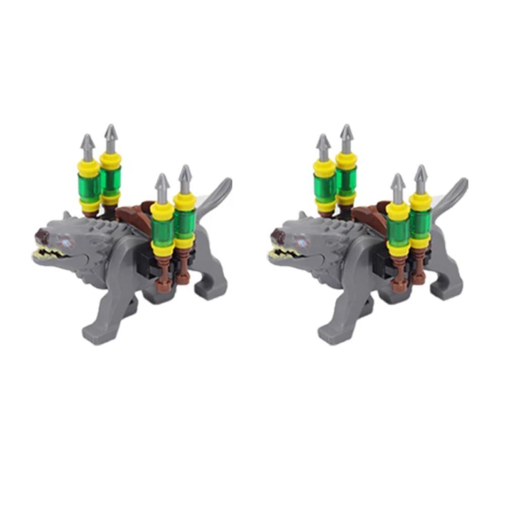 MOC Animal Building Block Accessories Set Crow Parrot Peacock Eagle Flamingo Transport Horse Ox Cart Gift Brick Model Toy K001